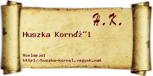 Huszka Kornél névjegykártya